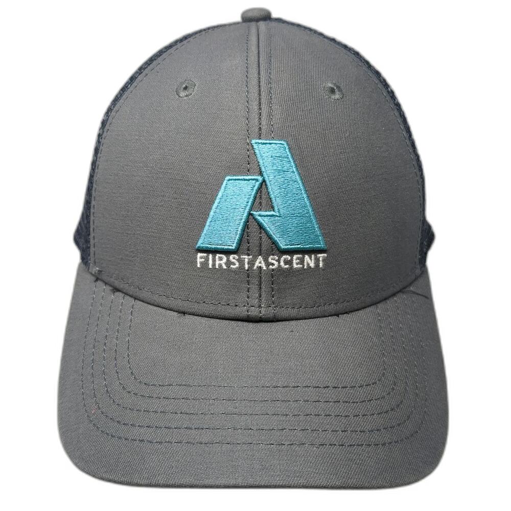 Eddie Bauer First Ascent Gray Trucker Hat One Size Mesh Snapback Outdoor Logo